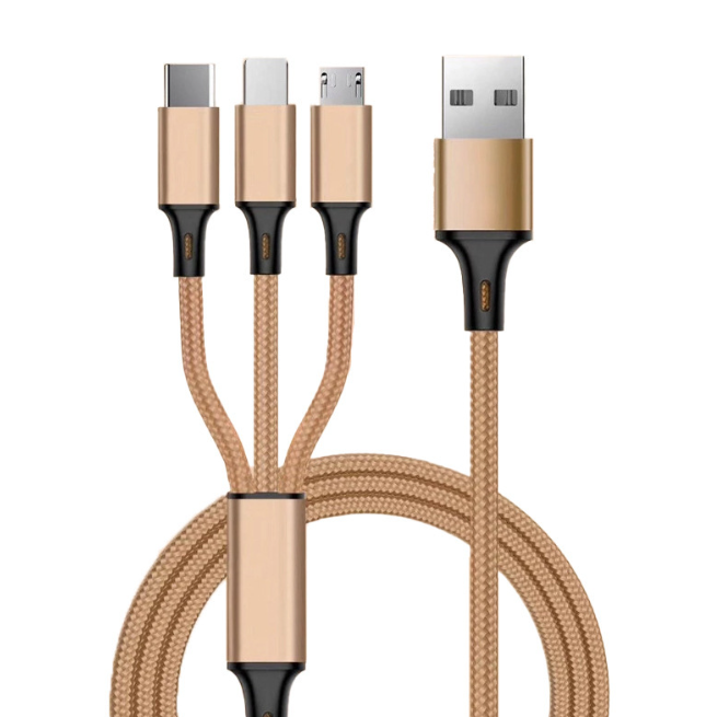 1.2M Charging Cable 3 In 1 USB Type C Charger Cord MultiPort