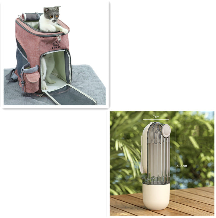 2 In 1 Pet Water Cup Segment Design Green Dog Walking Portable Drinking Cup