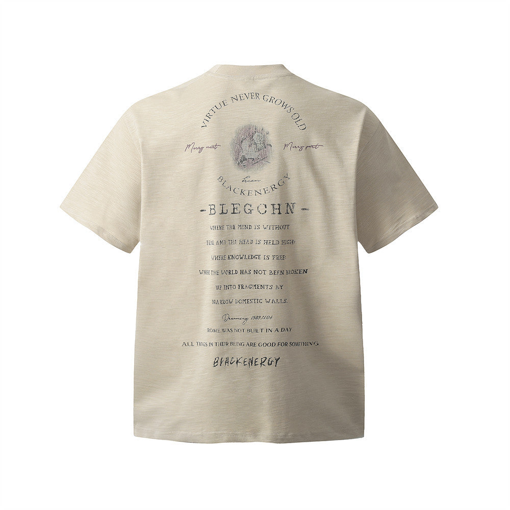 European and American Style Bird Letter Print Crew