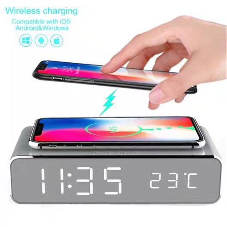Mirror LED digital display wireless charging