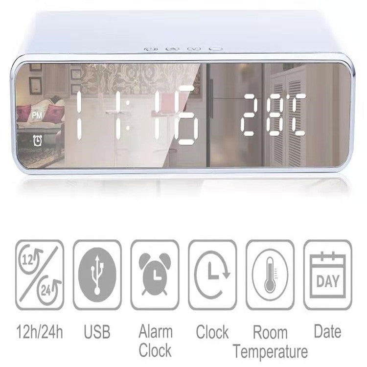 Mirror LED digital display wireless charging