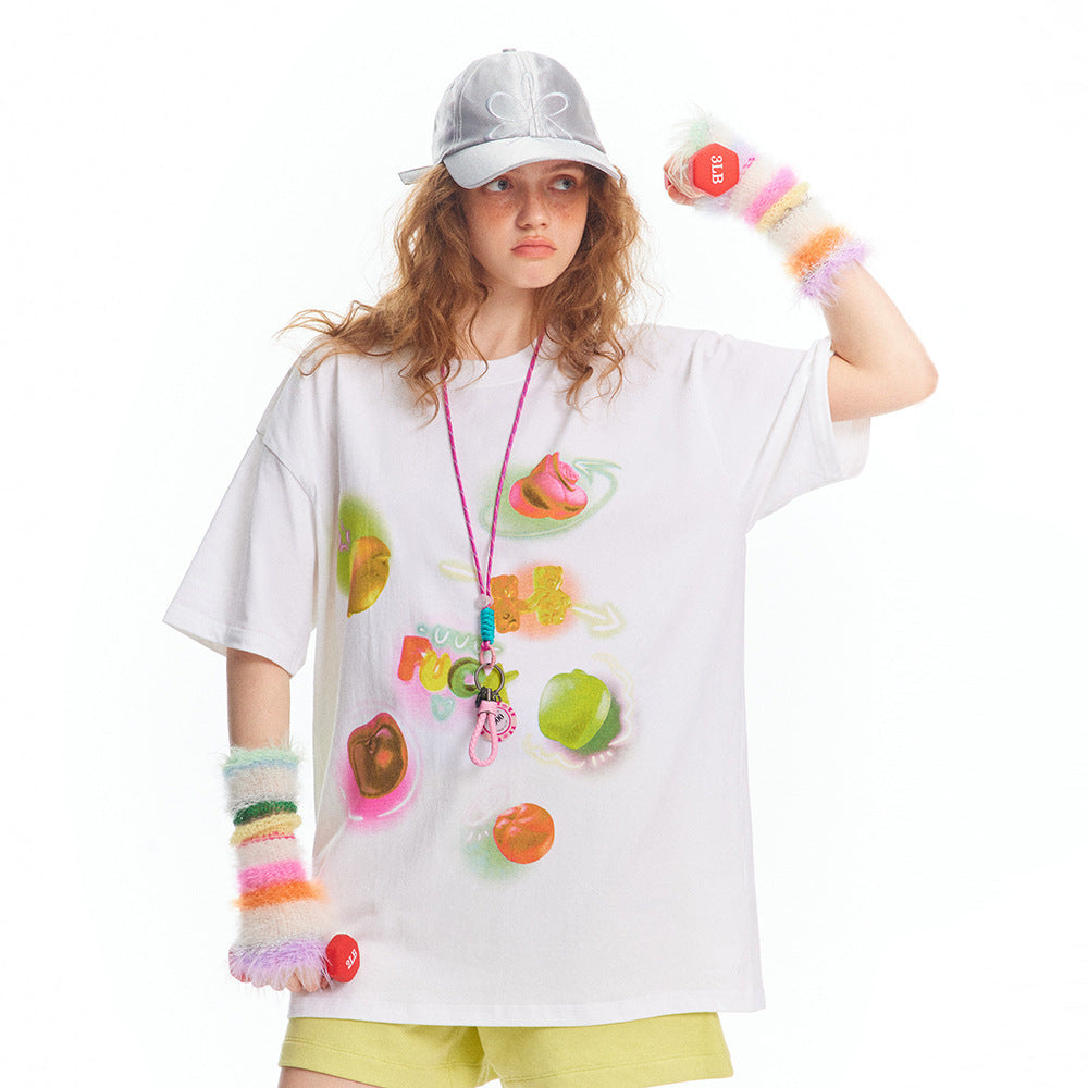 Summer Colorful Fruit T-shirt For Men And Women