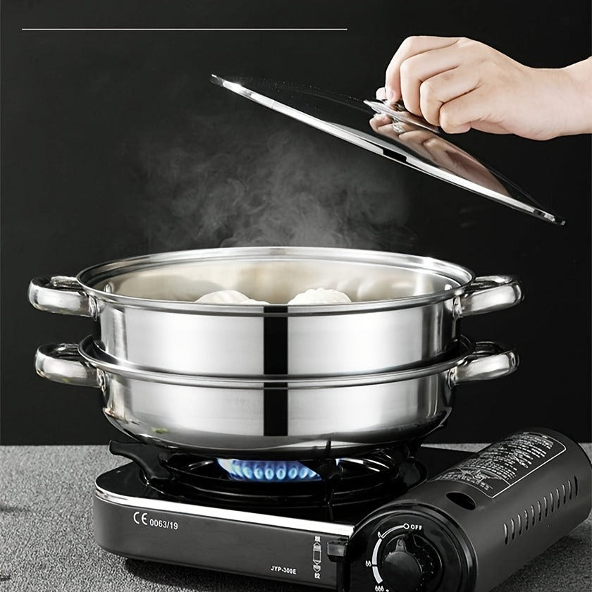 High Quality Stainless Steel Steamer Set - Double-layer Thickened Design