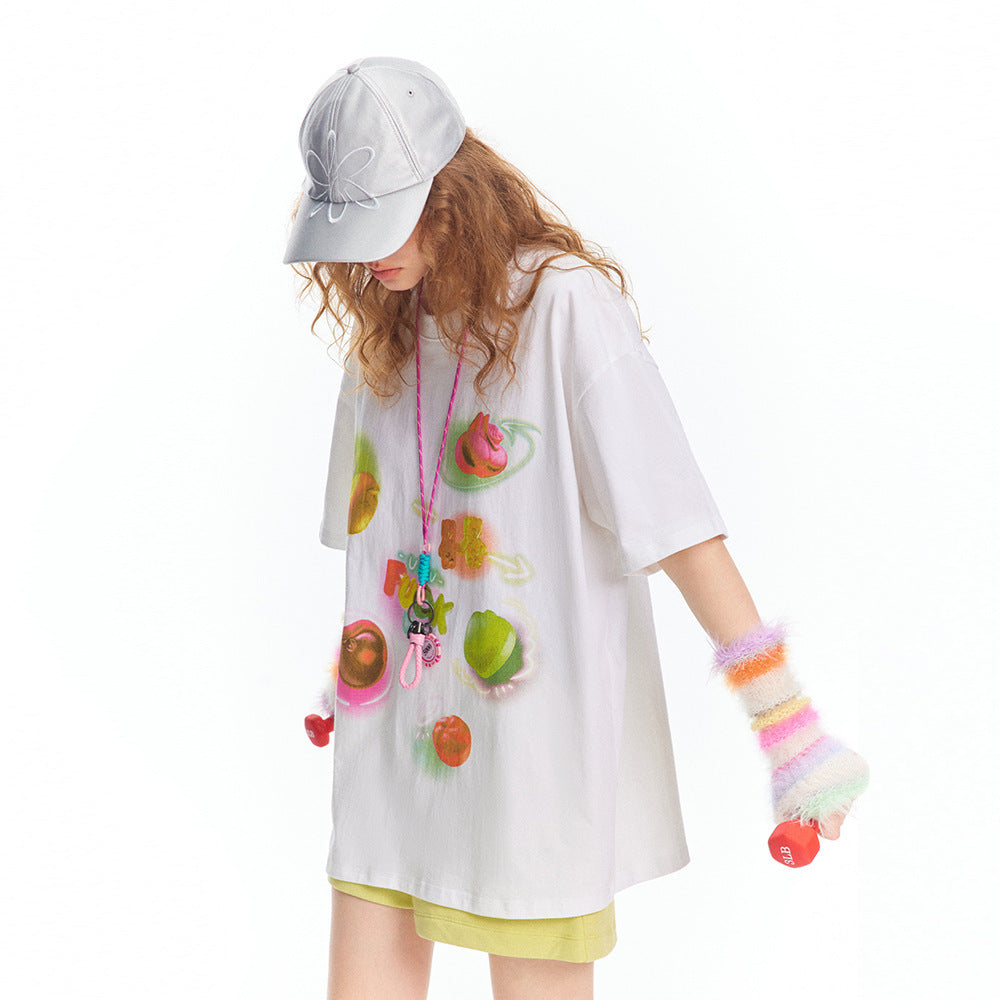 Summer Colorful Fruit T-shirt For Men And Women