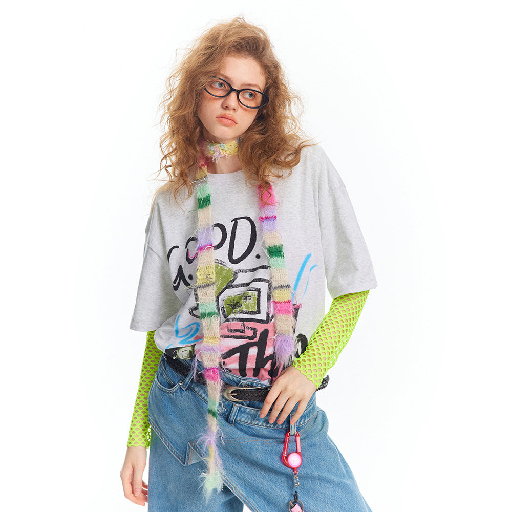Graffiti Loose Top Summer Men And Women