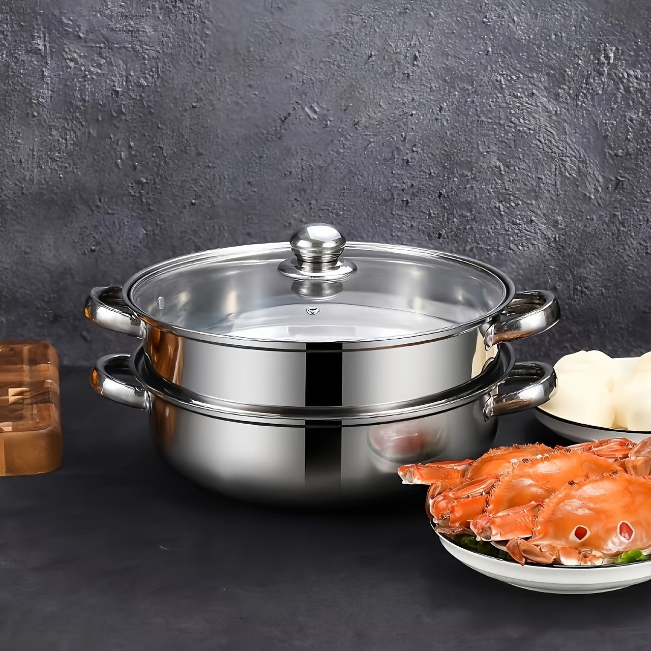 High Quality Stainless Steel Steamer Set - Double-layer Thickened Design