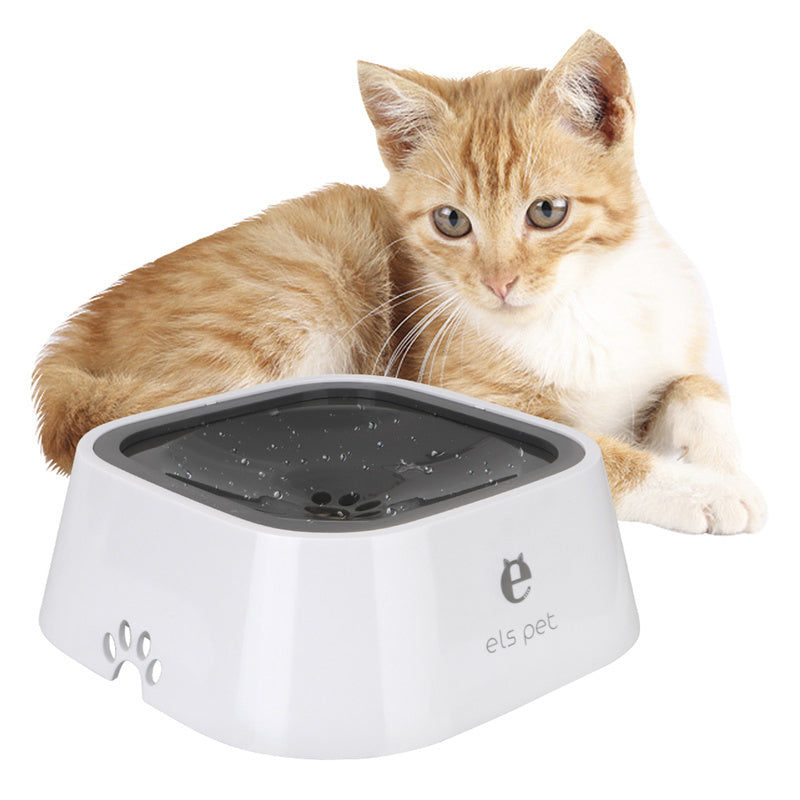1.5L Cat Dog Water Bowl Carried Floating Bowl Anti-Overflow Slow Water Feeder Dispenser