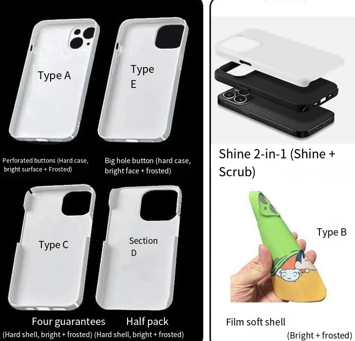 Customized Apple 16 phone case with heat transfer printing all inclusive 15 glossy 14 frosted hard shell for film case with pictures