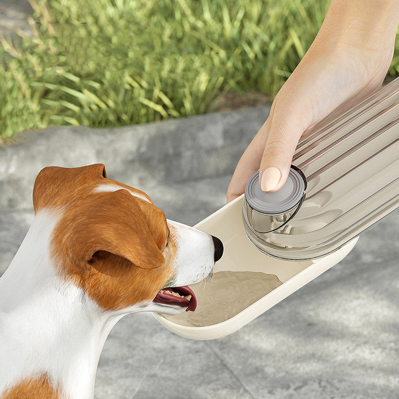 2 In 1 Pet Water Cup Segment Design Green Dog Walking Portable Drinking Cup