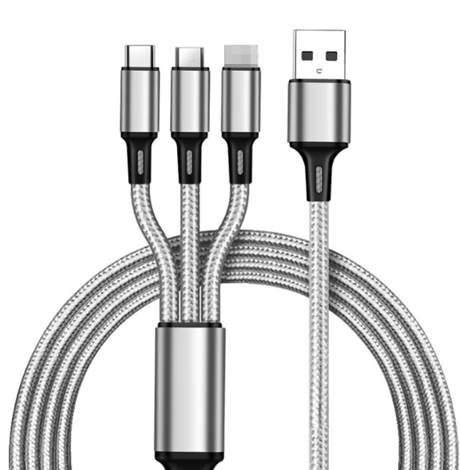 1.2M Charging Cable 3 In 1 USB Type C Charger Cord MultiPort