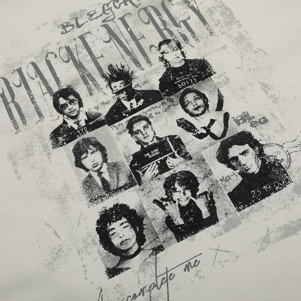American Retro Portrait Print Short Sleeve T-Shirt