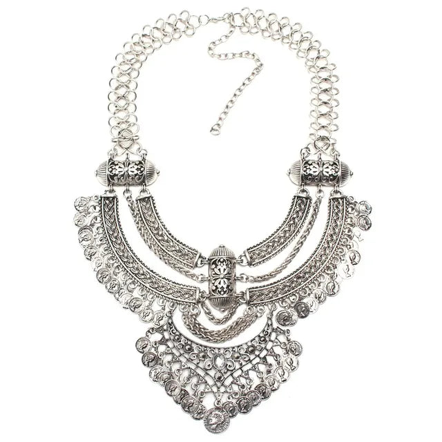 Ztech Collar Coin Necklace & Pendant Vintage Crystal Maxi Choker Statement Collier female Boho Big Fashion Women Jewellery Gifts