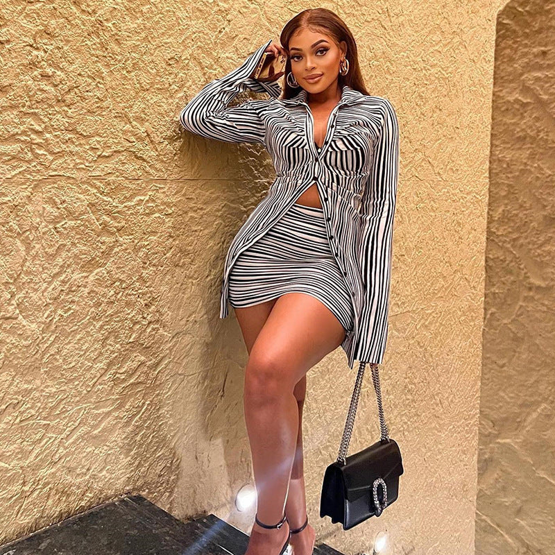 European and American Fitted Skirt Set