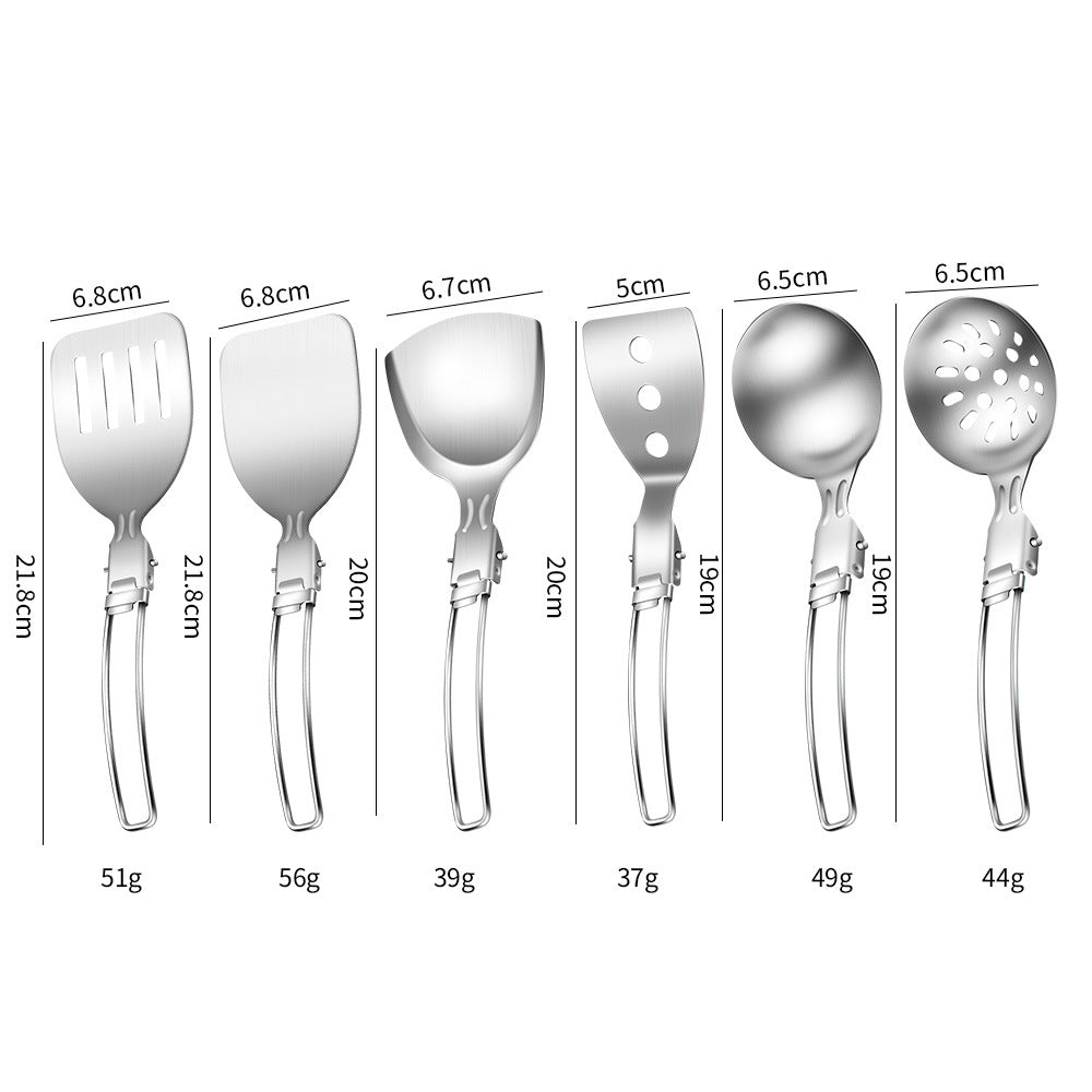 Portable Folding Spoon With Stainless Steel Kitchen Utensils