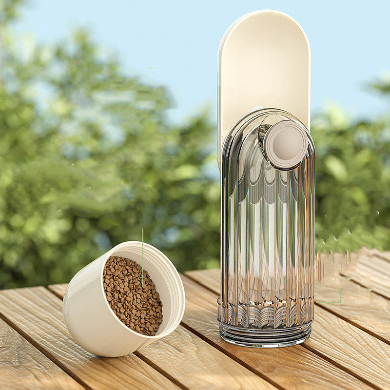 2 In 1 Pet Water Cup Segment Design Green Dog Walking Portable Drinking Cup