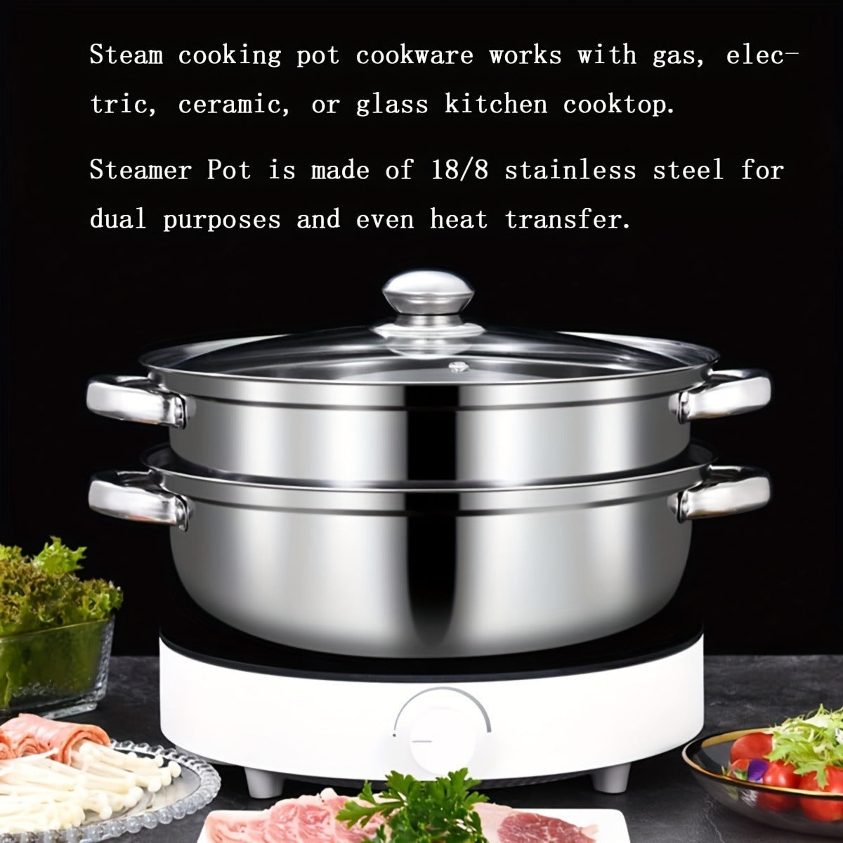 High Quality Stainless Steel Steamer Set - Double-layer Thickened Design