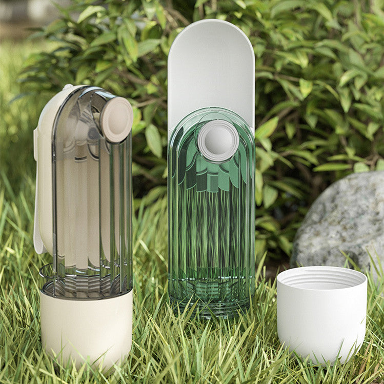 2 In 1 Pet Water Cup Segment Design Green Dog Walking Portable Drinking Cup