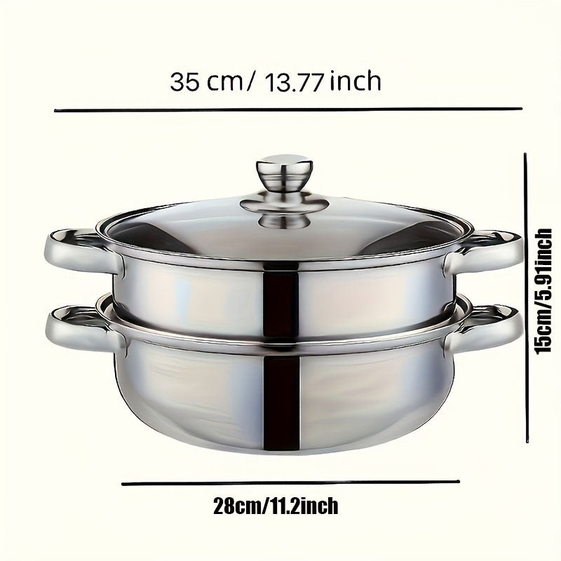 High Quality Stainless Steel Steamer Set - Double-layer Thickened Design